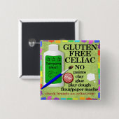 CeliacグルテンのPinかボタンを警告する自由な芸術の供給 缶バッジ (正面&裏面)