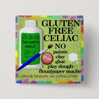 CeliacグルテンのPinかボタンを警告する自由な芸術の供給 缶バッジ