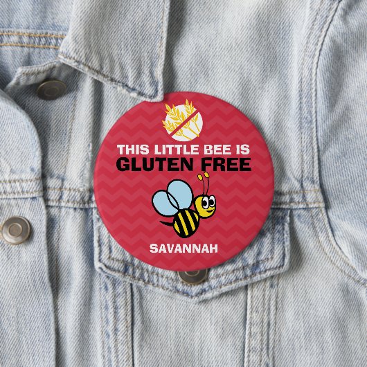 Celiac警報のためのグルテンの自由なのまわりにの赤いボタン 缶バッジ (インサイチュ)