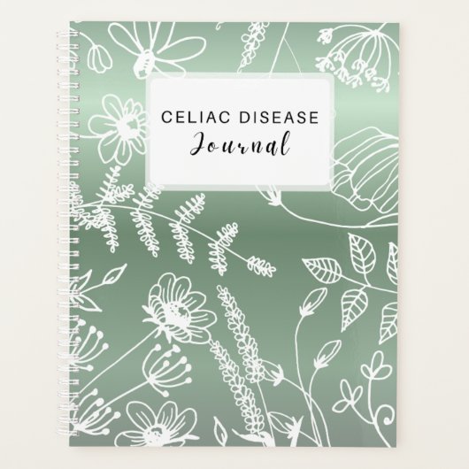 Celiac Disease Monthly Journal - Green Metallic プランナー手帳 (正面)