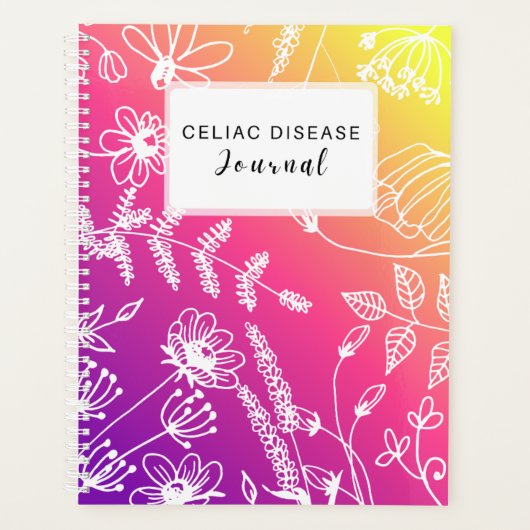 Celiac Disease Monthly Journal Purple Pink Yellow プランナー手帳 (正面)
