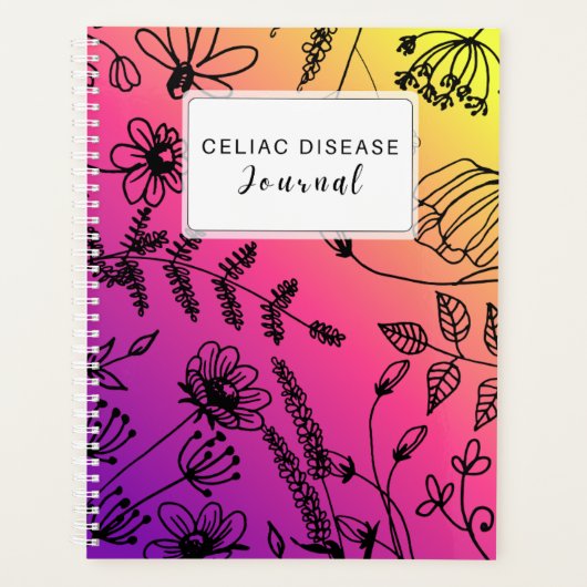 Celiac Disease Monthly Journal Purple Pink Yellow プランナー手帳 (正面)