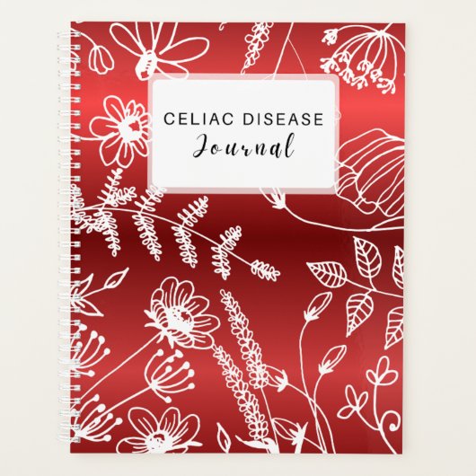 Celiac Disease Monthly Journal - Red Metallic プランナー手帳 (正面)