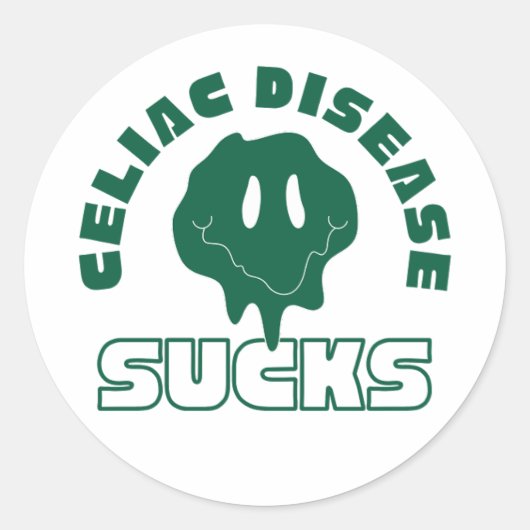 Celiac Disease Sucks ラウンドシール (正面)