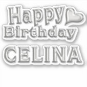 Celina Happy Birthday silver Aufkleber Sticker シール (正面)