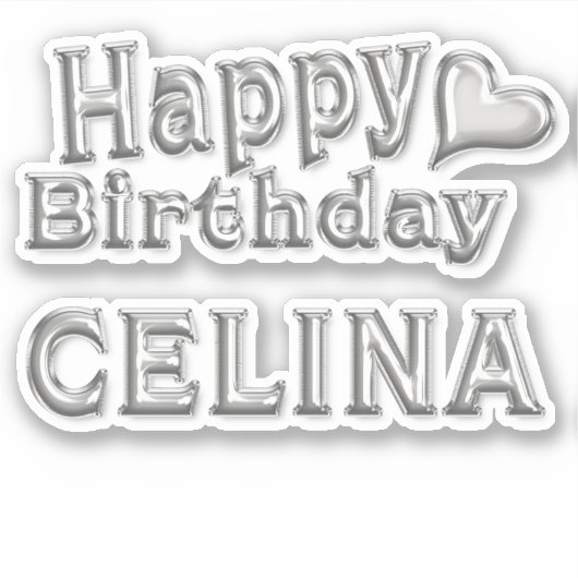 Celina Happy Birthday silver Aufkleber Sticker シール (正面)