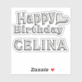 Celina Happy Birthday silver Aufkleber Sticker シール (シート)