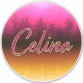 Celina Vorname Name golden pink Aufkleber Sticker シール (正面)