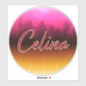 Celina Vorname Name golden pink Aufkleber Sticker シール (シート)
