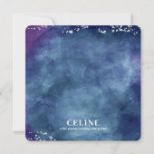 Celine ・紫と青結婚のカラーパレットカード 招待状 (裏面)