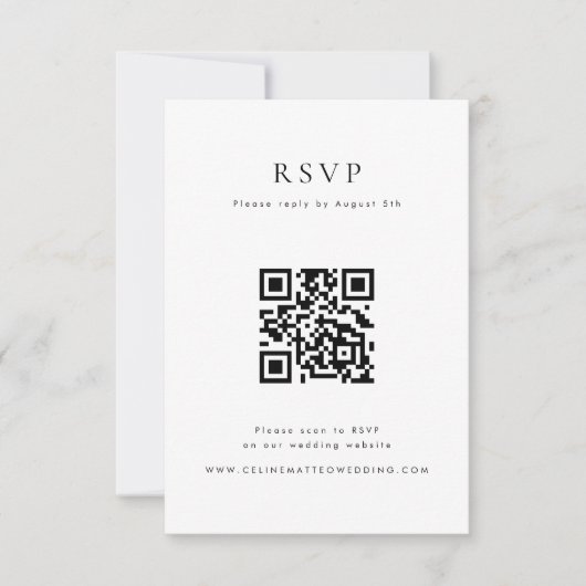CELINE Minimalist QR Code RSVP Card (正面)