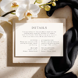 CELINE Minimalist Wedding Details Enclosure Card 招待状