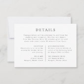 CELINE Minimalist Wedding Details Enclosure Card 招待状 (正面)