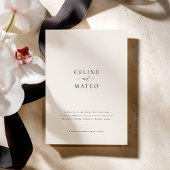 CELINE Minimalist Wedding Invite w/ RSVP QR Code 招待状