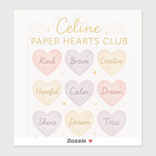 Celine Paper Hearts Club – 優しさミニステッカーS シール (シート)