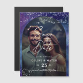 Celine ・ Starry Night Photo Save the Date Magnet (正面/裏面)
