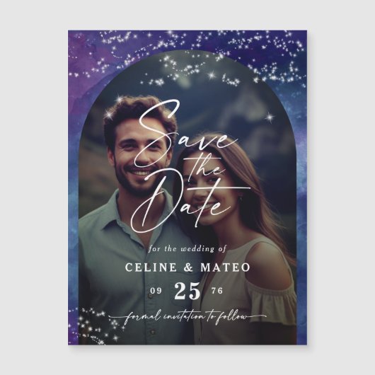 Celine ・ Starry Night Photo Save the Date Magnet (正面)