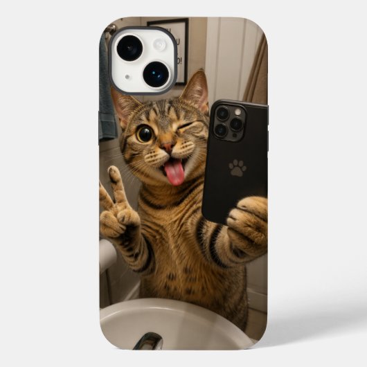 Cell Phone Case Funny Cat v3.45 Case-Mate iPhoneケース (裏面)