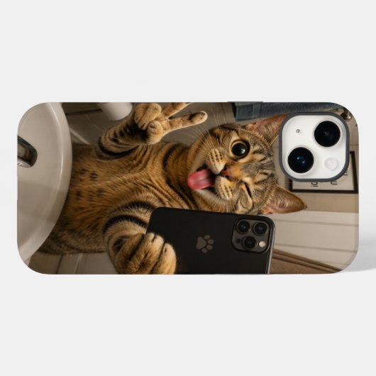 Cell Phone Case Funny Cat v3.45 Case-Mate iPhoneケース (裏面 (横))