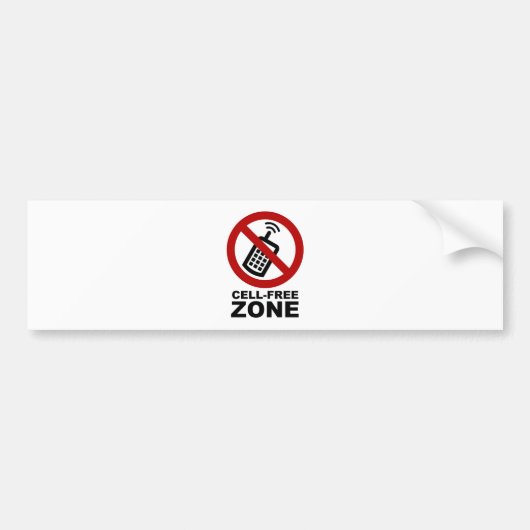 Cell Phone Free Zone バンパーステッカー (正面)