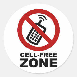 Cell Phone Free Zone ラウンドシール