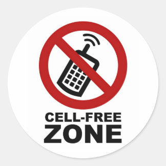 Cell Phone Free Zone ラウンドシール