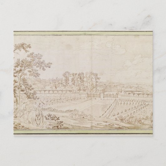 Celle-Saint-Cloudのシャトーのビュー， c.1750 ポストカード (正面)