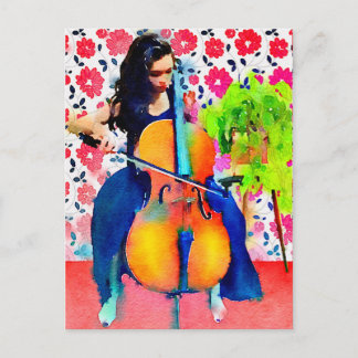 Cellist水色はがき ポストカード