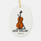 Cellist Just Cellin Performance Music パーソナライズされた セラミックオーナメント (裏面)
