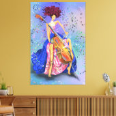Cello Canvas Printを使用した女性 – 絵画s キャンバスプリント (インサイチュ (リビング))