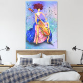 Cello Canvas Printを使用した女性 – 絵画s キャンバスプリント (インサイチュ (寝室))