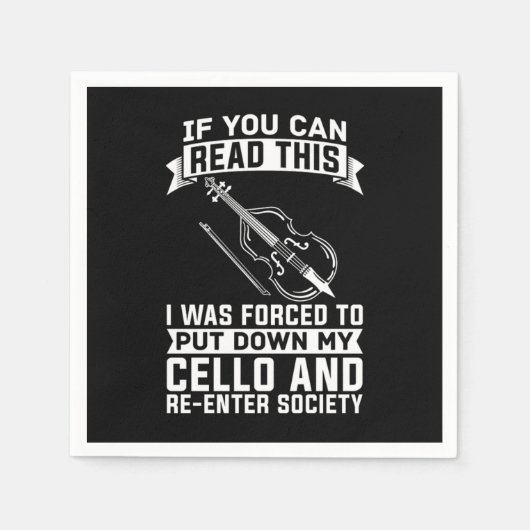 Cello Cellist Violoncello スタンダードカクテルナプキン (正面)