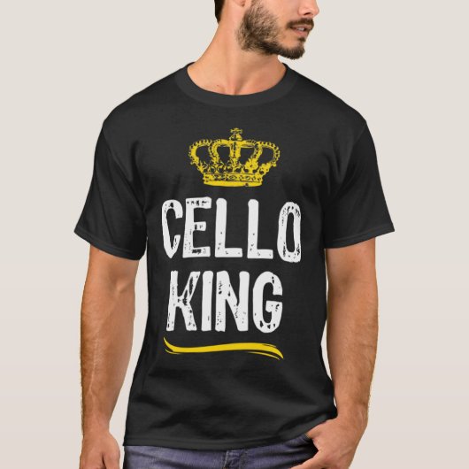 Cello King Men Boys Player  Cool Cellist Tシャツ (正面)