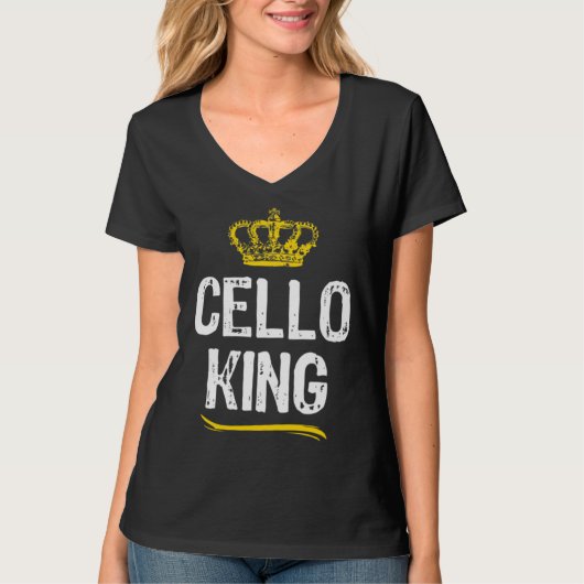 Cello King Men Boys Player  Cool Cellist Tシャツ (正面)
