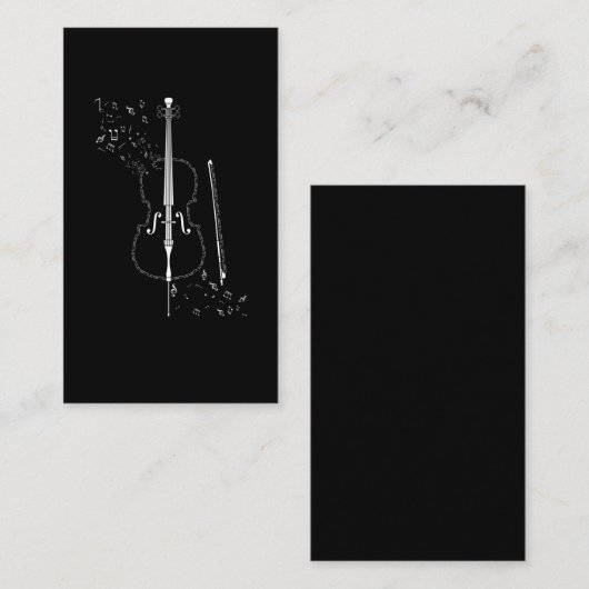 Cello Music Notes Instrument Musician Cellist 名刺 (正面/裏面)