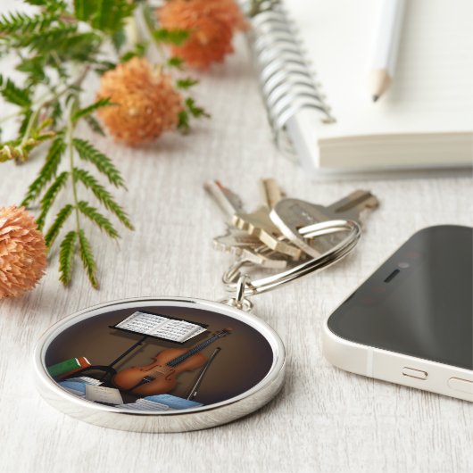 Cello & Music Stand Charming Miniature Scene キーホルダー (側面)