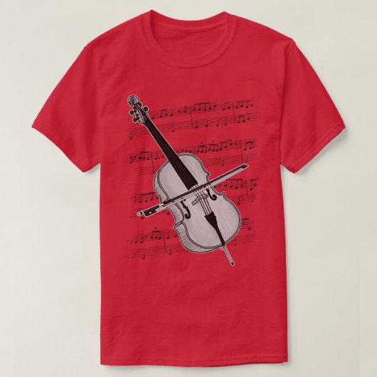 Cello Player Cellist文字列ミュージシャン Tシャツ (デザイン正面)