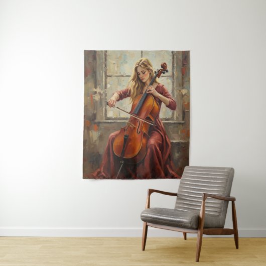 Cello Serenade by the Window タペストリー (インサイチュ)