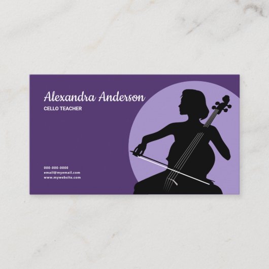 Cello Teacher - Purple 名刺 (正面)