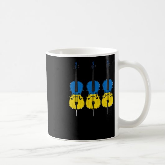 Cello Ukrainian Flag Cellist String Musician Stick コーヒーマグカップ (右)