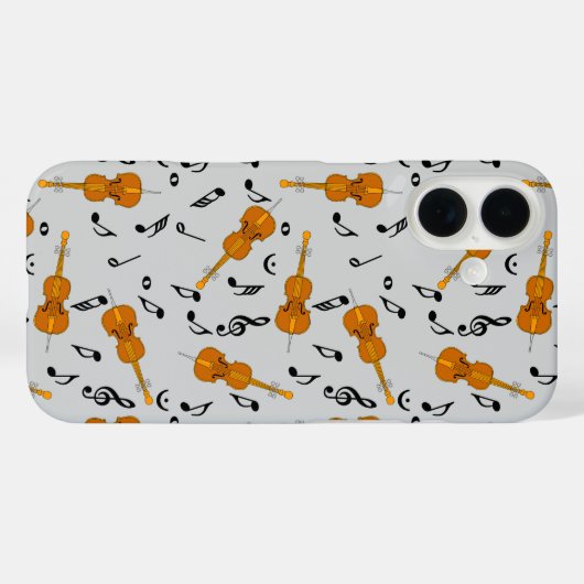 CellosとBlack Music Notes Case-Mate iPhoneケース (裏面 (横))