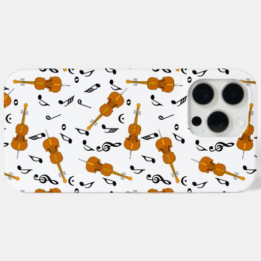 CellosとBlack Music Notes Case-Mate iPhoneケース (裏面 (横))