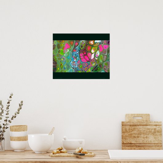 "Cells In Conflict", acrylic, abstract, expression ポスター (キッチン)