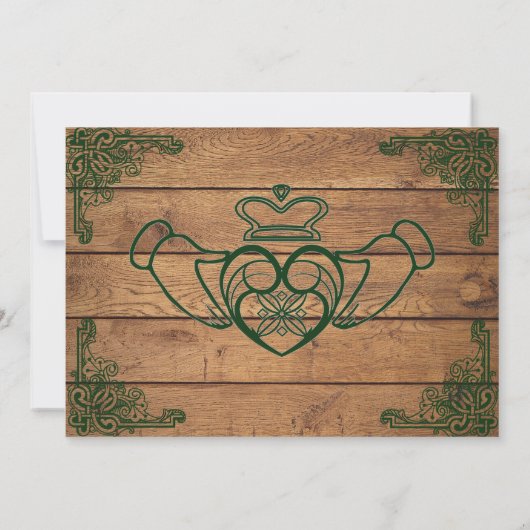 Celtic 素朴 Claddagh日付の保存 セーブザデート (裏面)