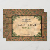 Celtic 素朴 Claddagh日付の保存 招待状 (正面/裏面)