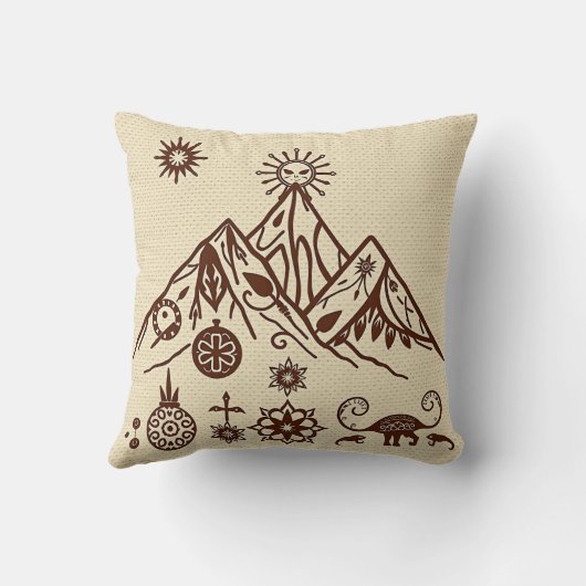 Celtic and Inuit Inspired Mountain Motifs クッション (裏面)