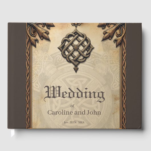 Celtic art and floral splendor in warm tones.  ゲストブック (正面)