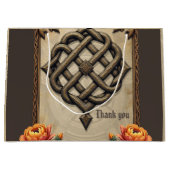 Celtic art and floral splendor in warm tones. ラージペーパーバッグ (正面)