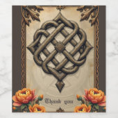 Celtic art and floral splendor in warm tones.  ワインラベル (シングルラベル)