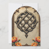 Celtic art and floral splendor in warm tones.  招待状 (裏面)